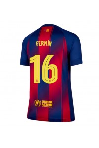 Barcelona Fermin Lopez #16 Jalkapallovaatteet Naisten Kotipaita 2025-26 Lyhythihainen